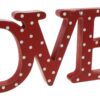 Love Sign Mantel Shelf Plaque Red and White 33cm x 12cm Valentine's Day Gift