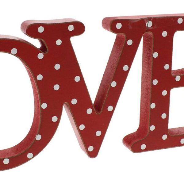 Love Sign Mantel Shelf Plaque Red and White 33cm x 12cm Valentine's Day Gift