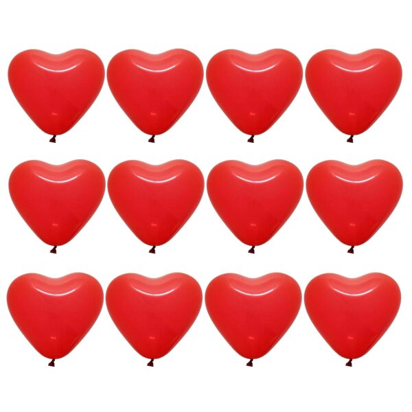 Pack of 12 Heart Balloons Red Valentines Decorations