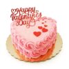 Cake Topper Happy Valentine's Day Red Glitter Finish on Stick
