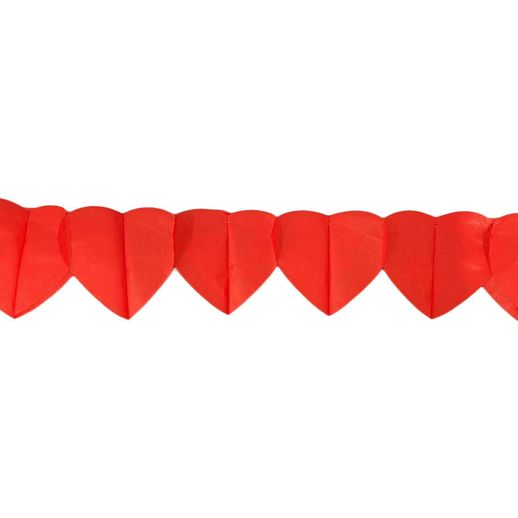Paper Heart Garland Red 3 Metre Valentine's Decoration