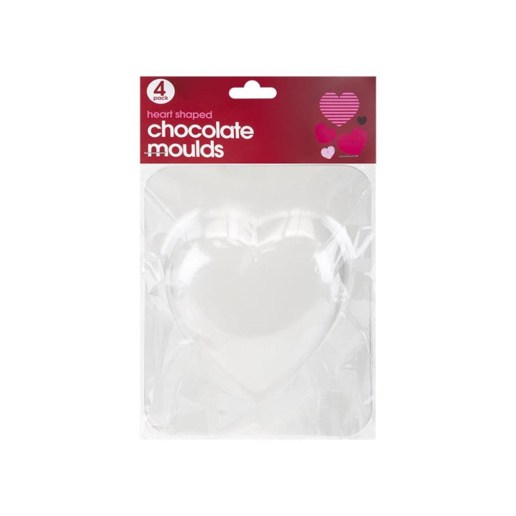 Valentines Chocolate Heart Moulds Pack of 4