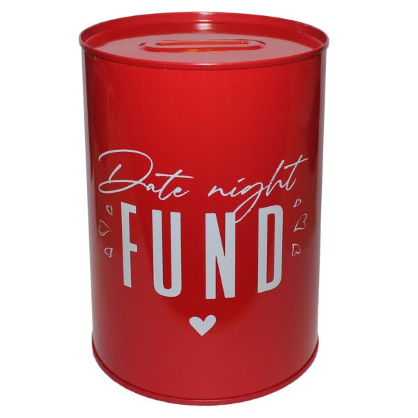 Money Tin Savings Bank Red Date Night Fund Valentine's Gift