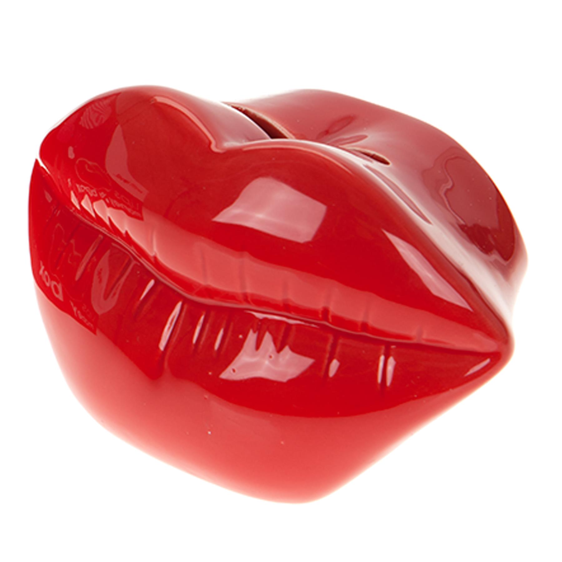 Money Box Ceramic Red Lips Shape Valentine's Day Novelty Gift