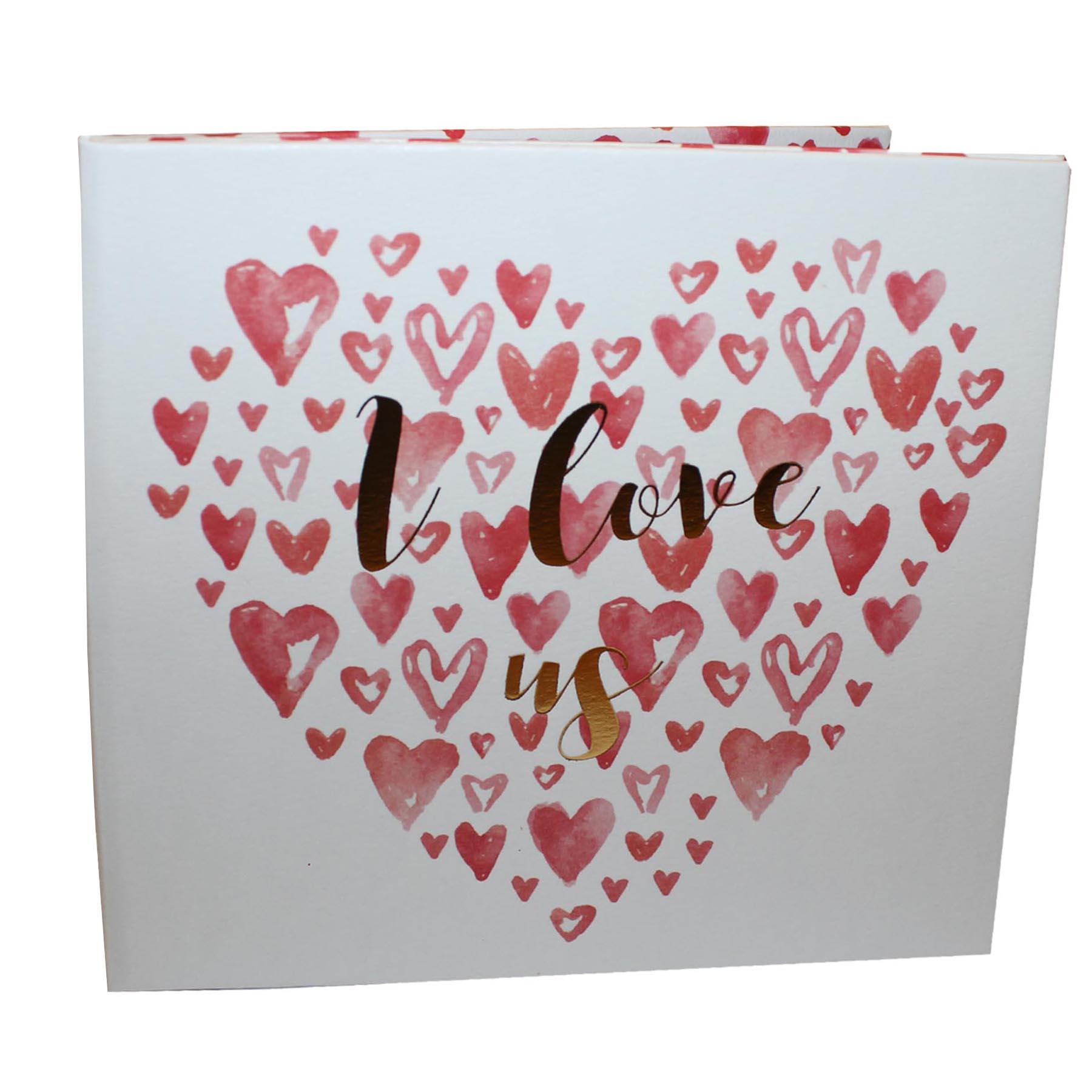 Valentine Photo Frame Folding Double Picture I Love Us Design Free Standing Ideal Gift