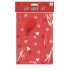 Valentines Wrapping Paper Sheets and Tags Pack of 2 Red with Hearts