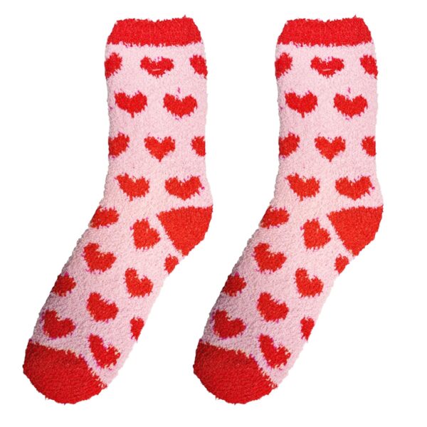 image483996280.jpg Ladies Valentines Socks Super Cosy Hearts Size 4 - 6 Pink and Red