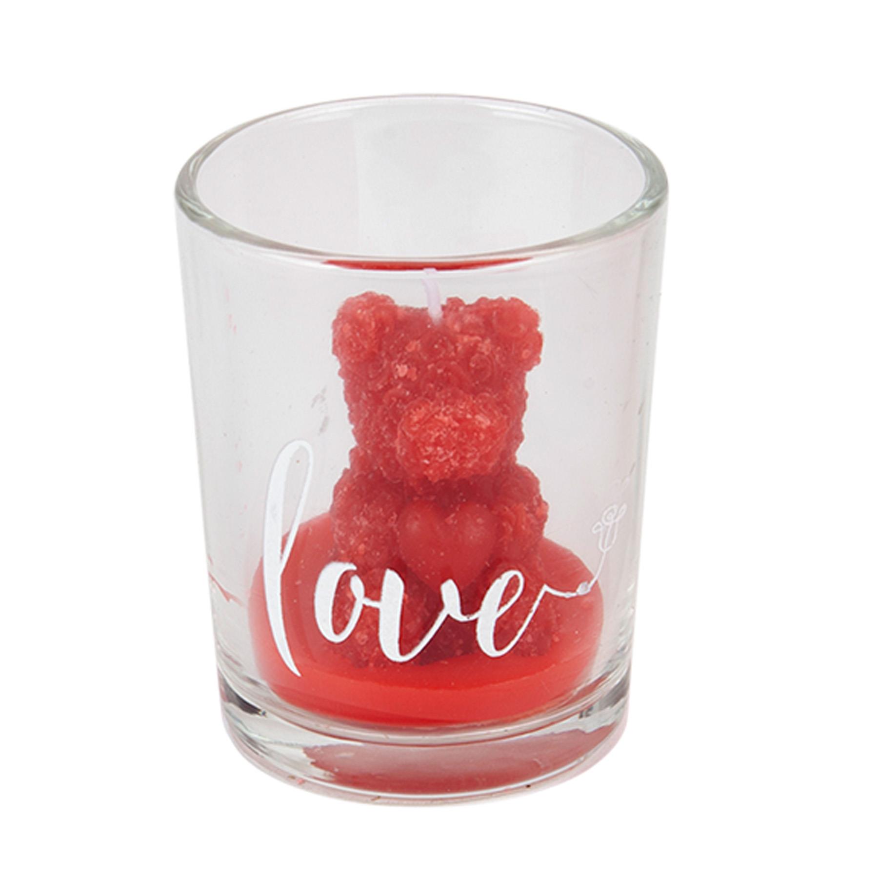 Scented Candle Teddy Shape In Glass Jar Ideal for Valentines Day