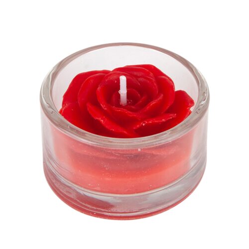 Scented Candle Rose Shape In Glass Jar Ideal for Valentines Day