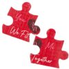 Valentine Red Heart Plaque Double Puzzle Piece Decoration - We Fit Together