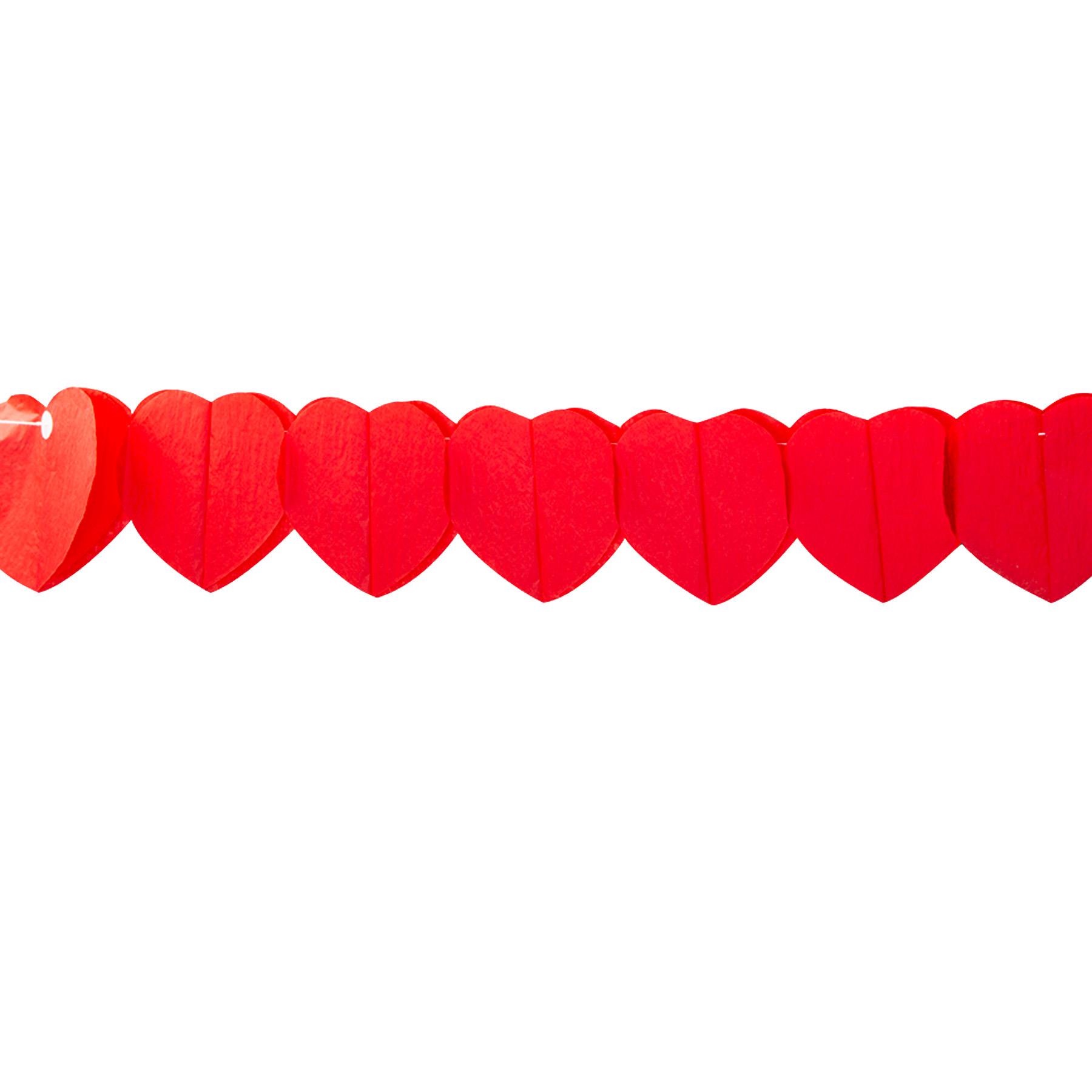Paper Heart Garland Red 4 Metre Valentine's Decoration