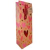 Valentines Day Bottle Bag Red Heart Design With Foil Details - 35.5cm x 12.5cm
