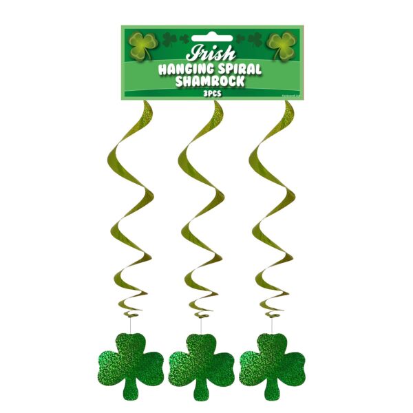image382675150.jpg St Patrick's Day Hanging Spiral Shamrock 3 Piece Decorations