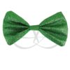 St Patricks Day Bow Tie on Elastic Green Glitter Finish Party Dress Up