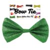 St Patricks Day Bow Tie on Elastic Green Glitter Finish Party Dress Up