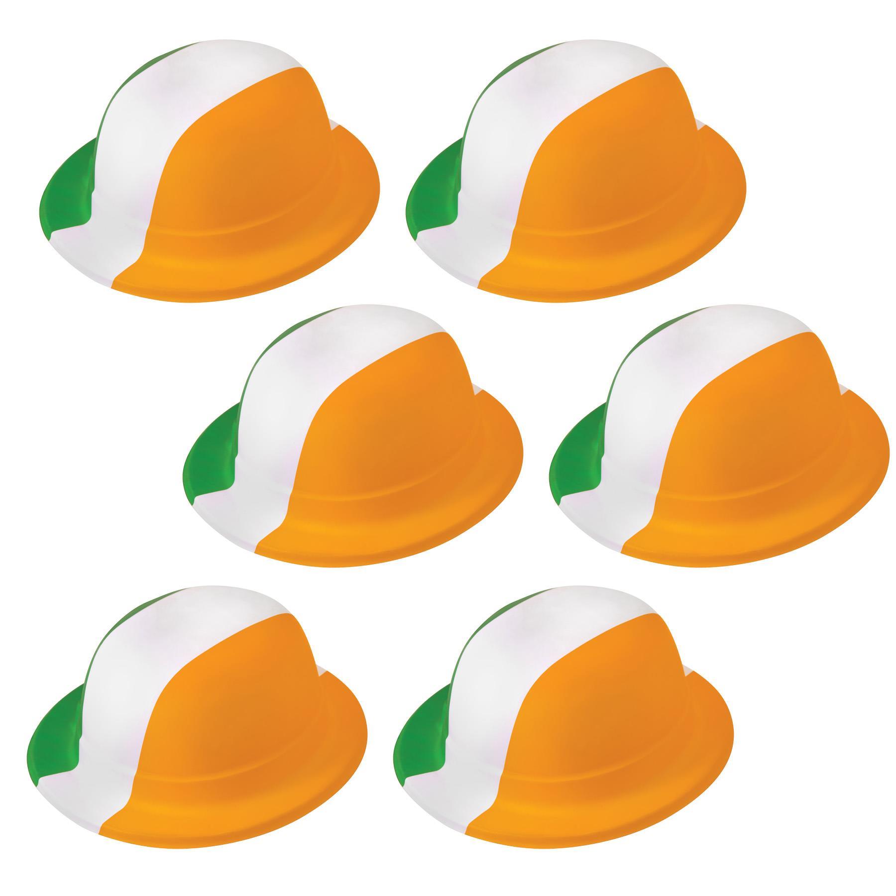 St Patricks Day Bowler Hats x6 Irish Flag Hat Novelty Dress Up