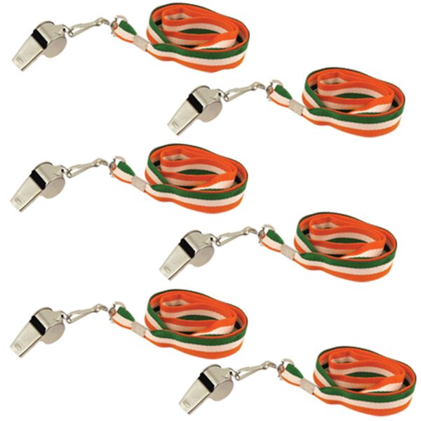 St Patricks Day Whistles on Irish Lanyard Set of 6 Party Fun Accessories