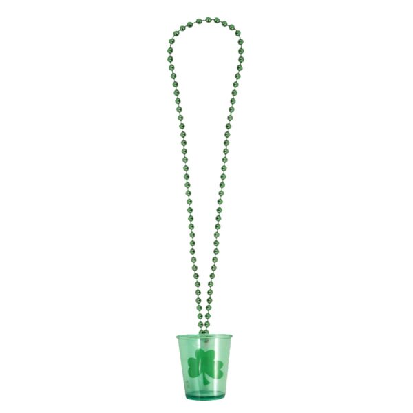 image485018217.jpg St Patricks Day Shot Glass on Necklace Green Party Fun Dress Up