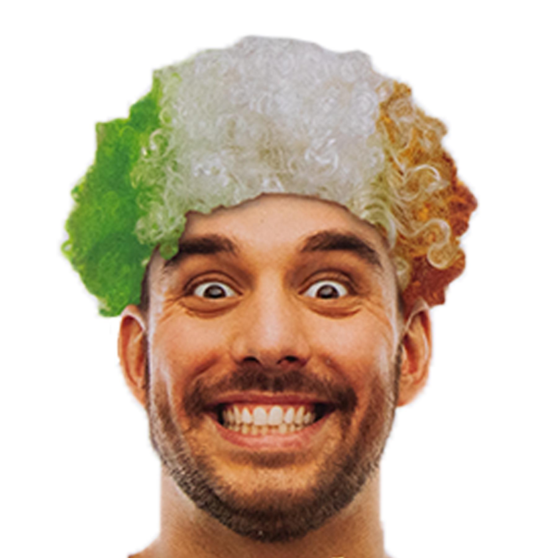 St Patricks Day Irish Wig Green White Orange Party Dress Up
