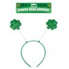 St Patricks Day Shamrock Head Bopper Green Glitter Clover Party Dress Up