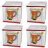 Leprechaun Ceramic Mugs Set of 4 St Patricks Day Colourful Novelty Gift Boxed