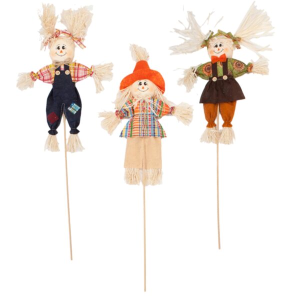 image208483230.jpg Set of 3 Mrs Scarecrow Picks Garden Patios Outdoor