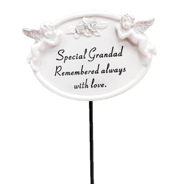 Graveside Oval Memorial Plaque on a Stick - Special Grandad