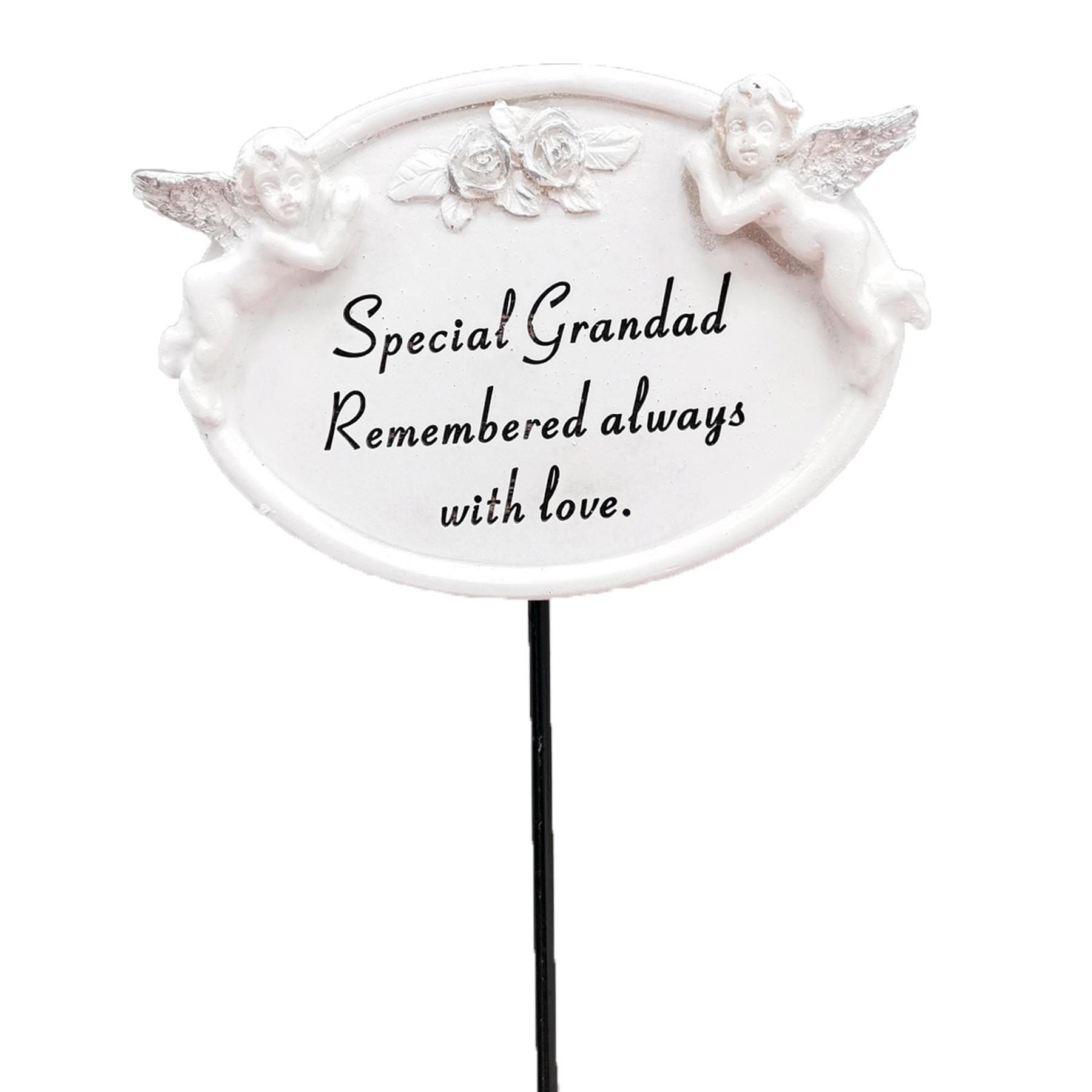 Graveside Oval Memorial Plaque on a Stick - Special Grandad