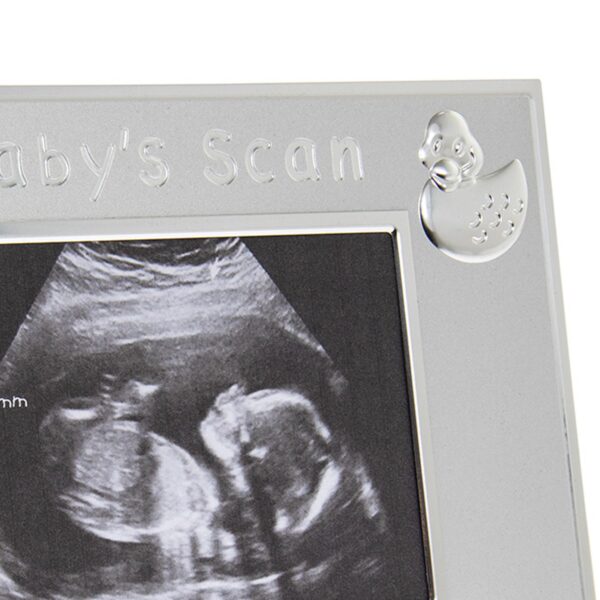 Silver Plated Baby's Scan Photo Frame with Embossed Detail 5" x 3.5"