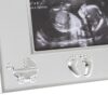 Silver Plated Baby's Scan Photo Frame with Embossed Detail 5" x 3.5"