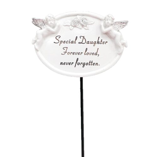 Graveside Oval Memorial Plaque on a Stick - Special Daughter