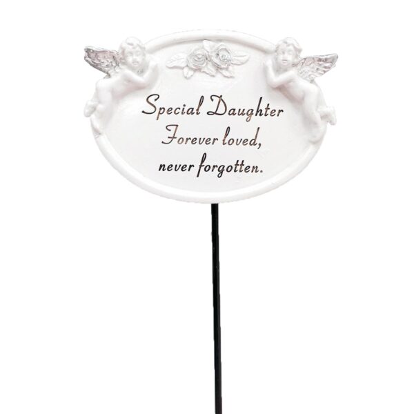 image392605421.jpg Graveside Oval Memorial Plaque on a Stick - Special Daughter