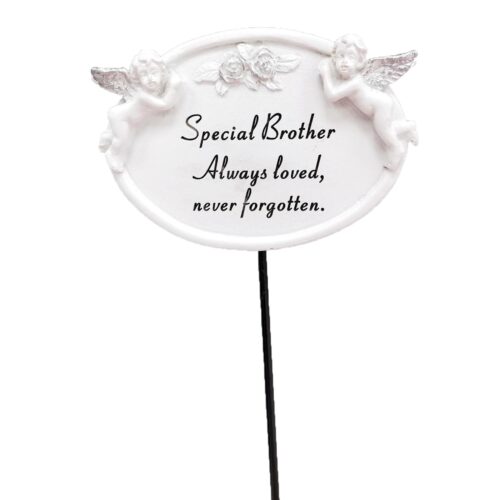 Graveside Oval Memorial Plaque on a Stick - Special Brother