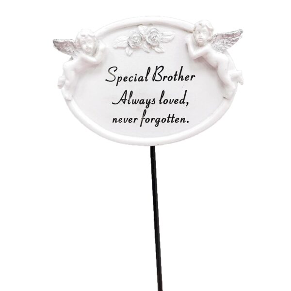 Graveside Oval Memorial Plaque on a Stick - Special Brother