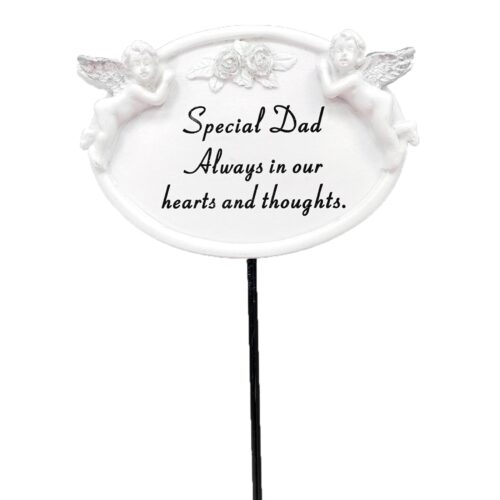 Graveside Oval Memorial Plaque on a Stick - Special Dad