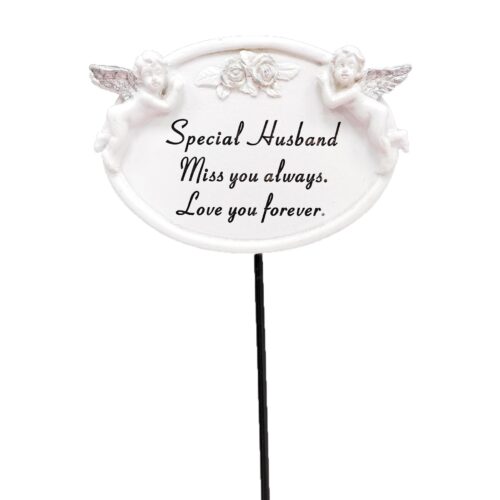 Graveside Oval Memorial Plaque on a Stick - Special Husband