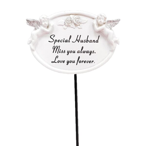 Graveside Oval Memorial Plaque on a Stick - Special Husband