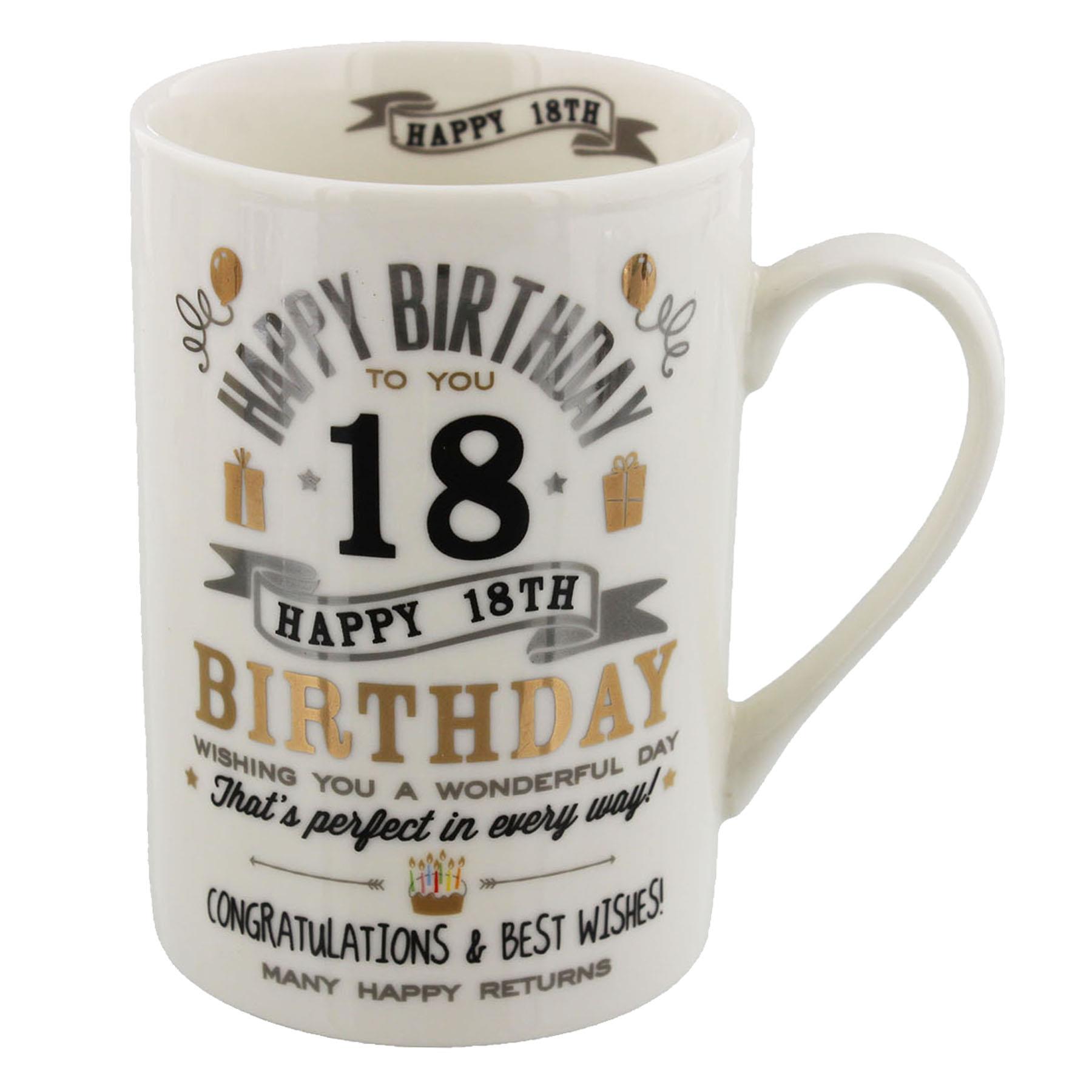 18th Birthday Mug Signography Range Black and Silver