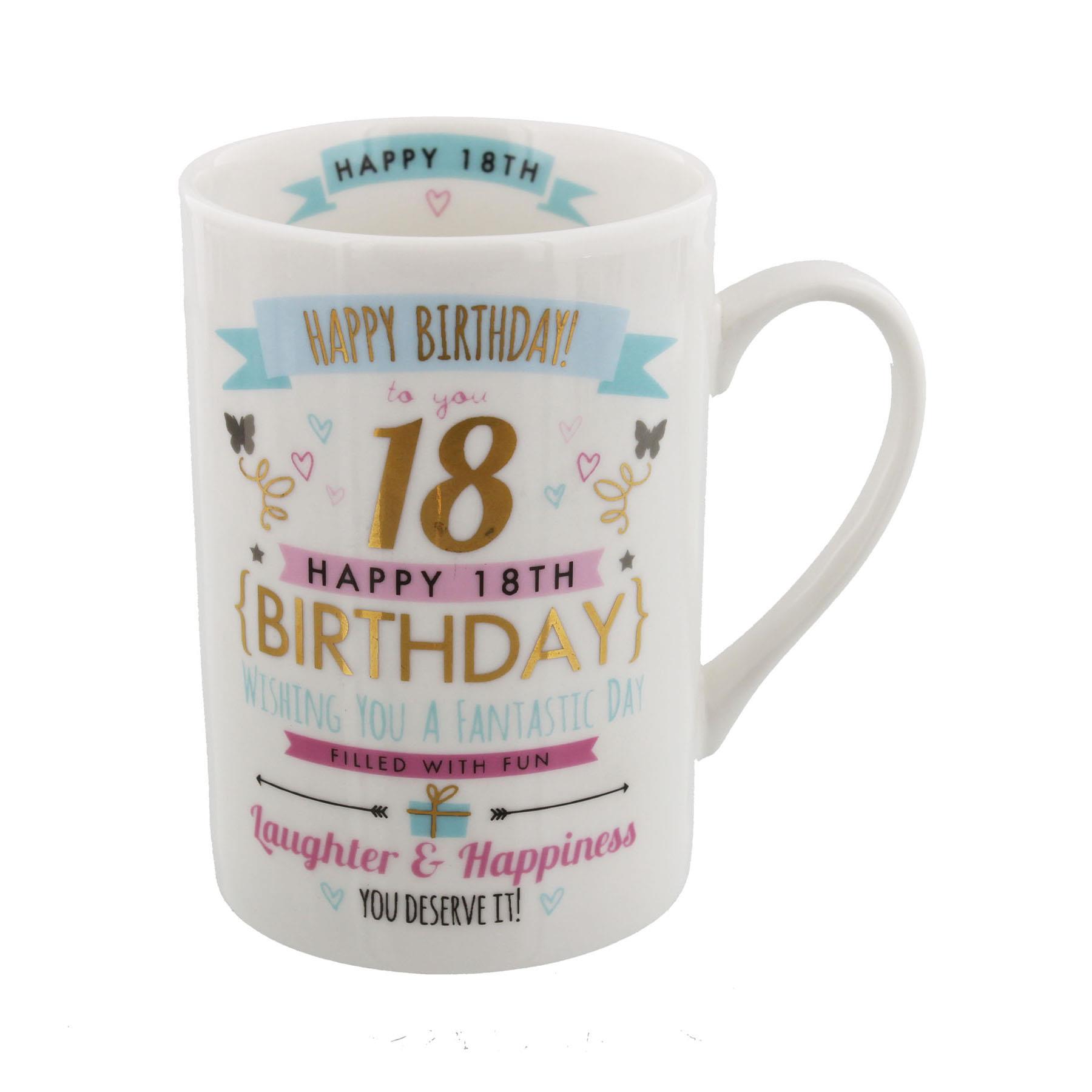 18th Birthday Mug Signography Range Pink and Gold