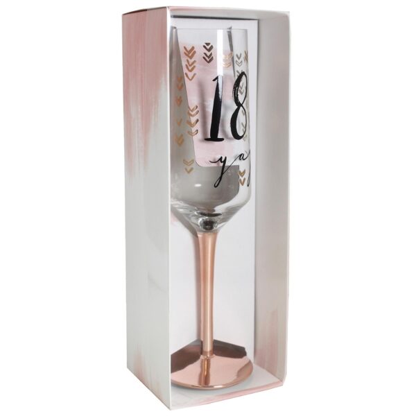 Luxe Birthday Champagne Flute with Rose Gold Stem by Hotchpotch - 18th