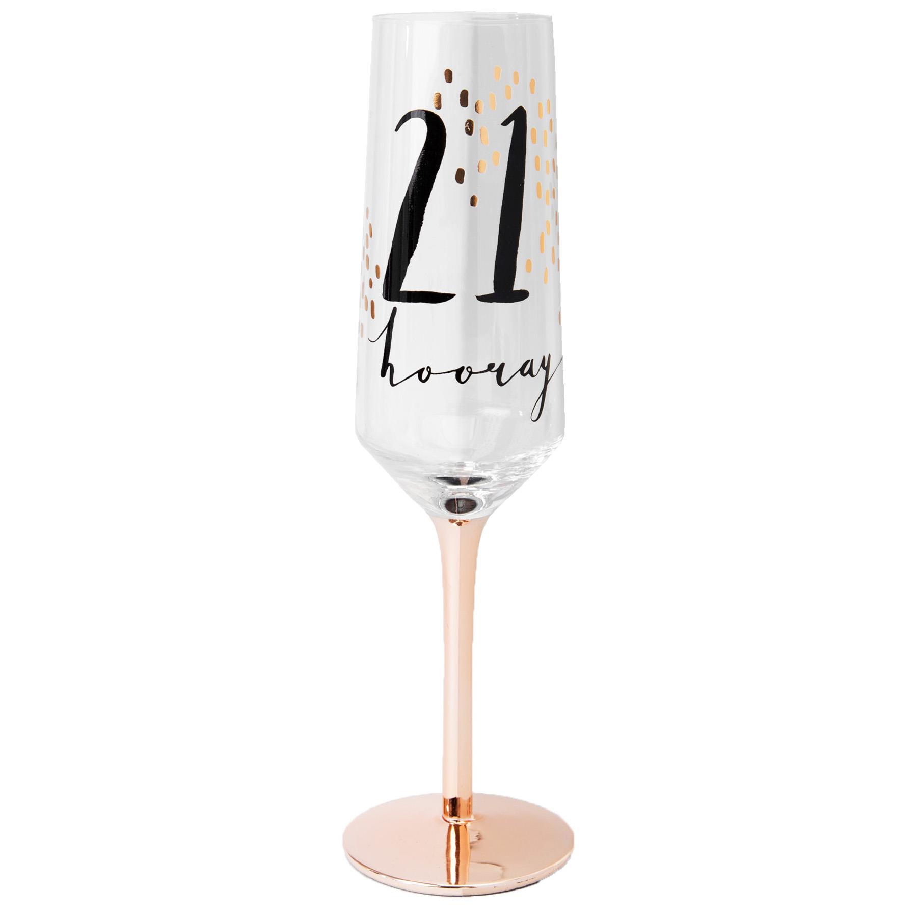 Luxe Birthday Champagne Flute with Rose Gold Stem by Hotchpotch - 21st