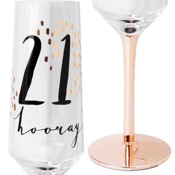 Luxe Birthday Champagne Flute with Rose Gold Stem by Hotchpotch - 21st