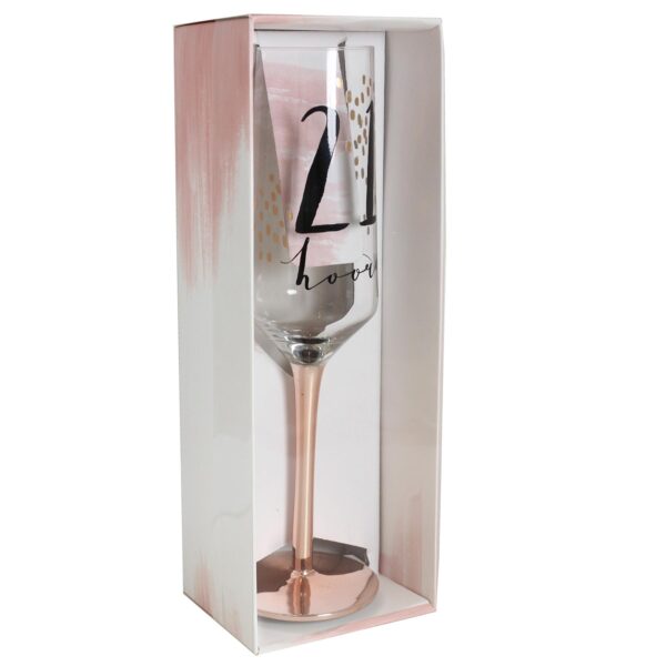Luxe Birthday Champagne Flute with Rose Gold Stem by Hotchpotch - 21st