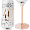 Luxe Birthday Champagne Flute with Rose Gold Stem by Hotchpotch - 40th