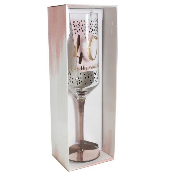 Luxe Birthday Champagne Flute with Rose Gold Stem by Hotchpotch - 40th
