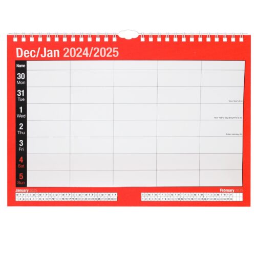 2026 Easy View Weekly Planner Calendar with 5 Columns
