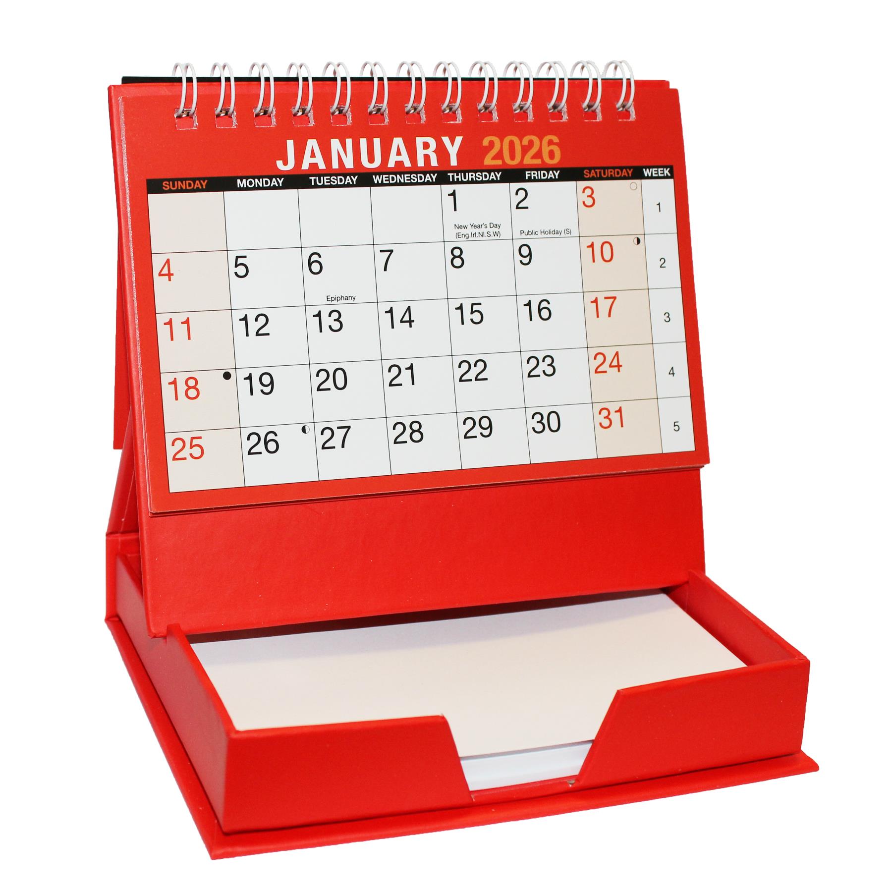2026 Month to View Desktop Calendar and Memo Pad