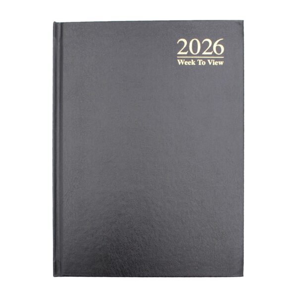2026 A5 Diary Hardback Week to View 3183 - Black