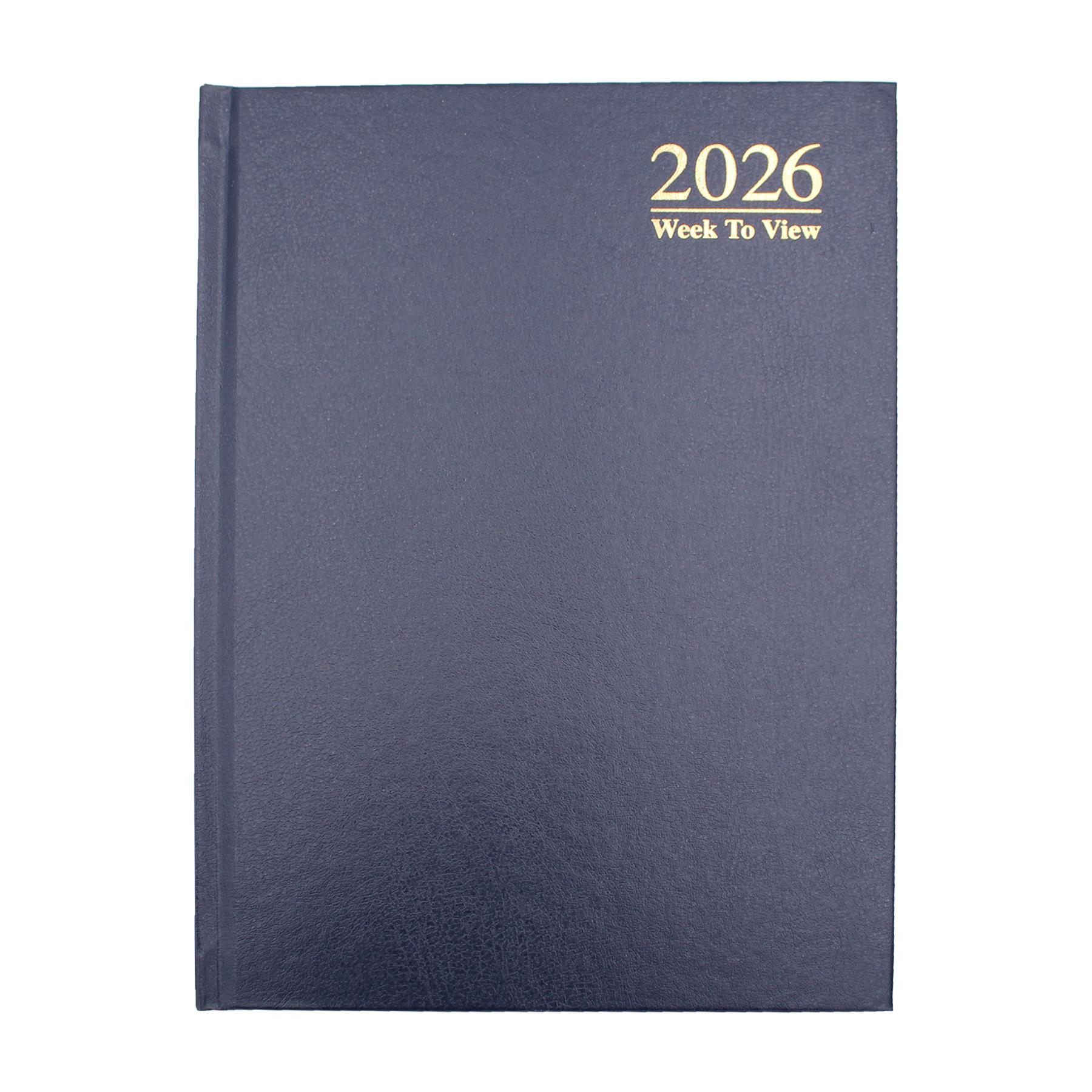 2026 A5 Diary Hardback Week to View 3183 - Navy