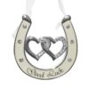 Wedding Silver / Ivory Double Heart Horseshoe with Diamantes - Good Luck